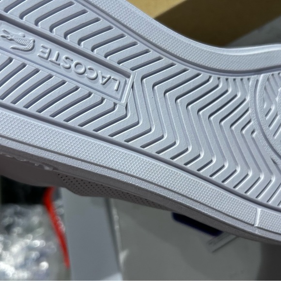 Lacoste White Tennis Shoes with Green Accent - Picture 5 of 11